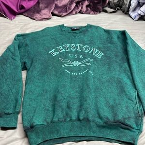 Vintage 1990 Keystone Ski Resort sweatshirt stonewashed emerald green EUC